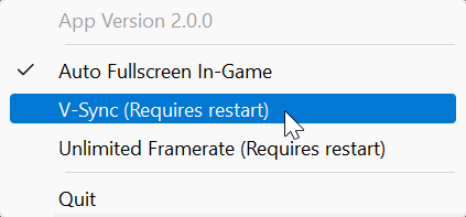 Desktop App Menu